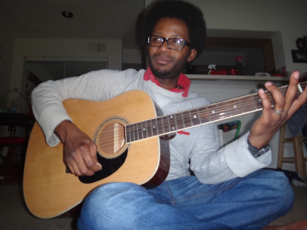 Jean on guitar